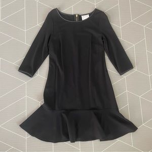 Sail to Sable | 10 | Black Ponte Shift‎ Dress with Leather Trim